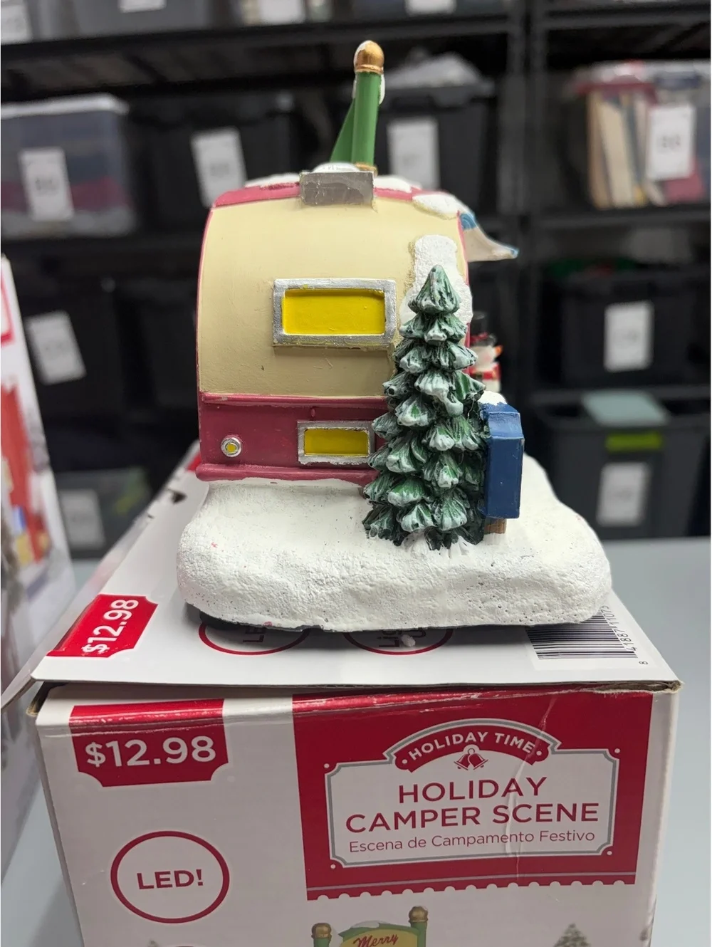 Enchanted Forest Holiday Snowman Trailer Lighted Christmas Village Decoration